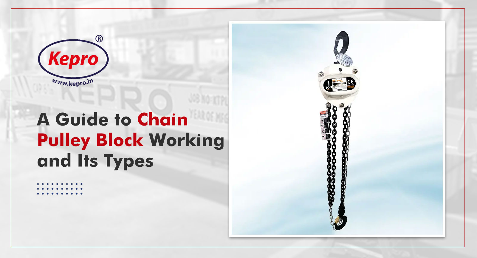 Guide to chain pulley block